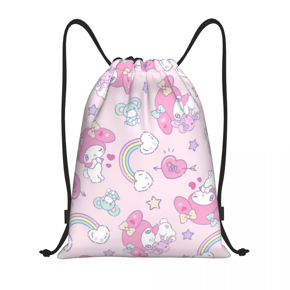 Mochila con cordón My Melody, paquete de almacenamiento de viaje, bolsa de playa para adolescentes, bolsa de zapatos deportiva escolar portátil