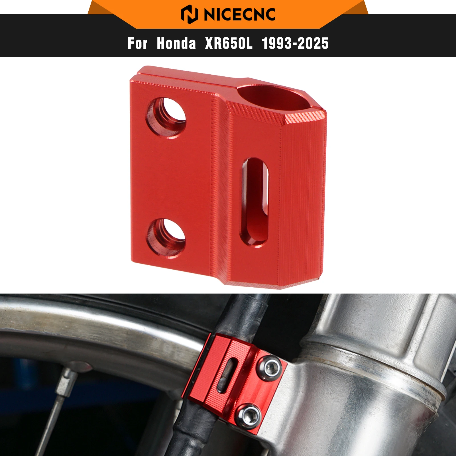 

NICECNC For Honda XR650L XR 650L 1993-2025 Motorcycle Aluminum Front Brake Cable Clamp For Honda XR250R XR 250R 1987-1996
