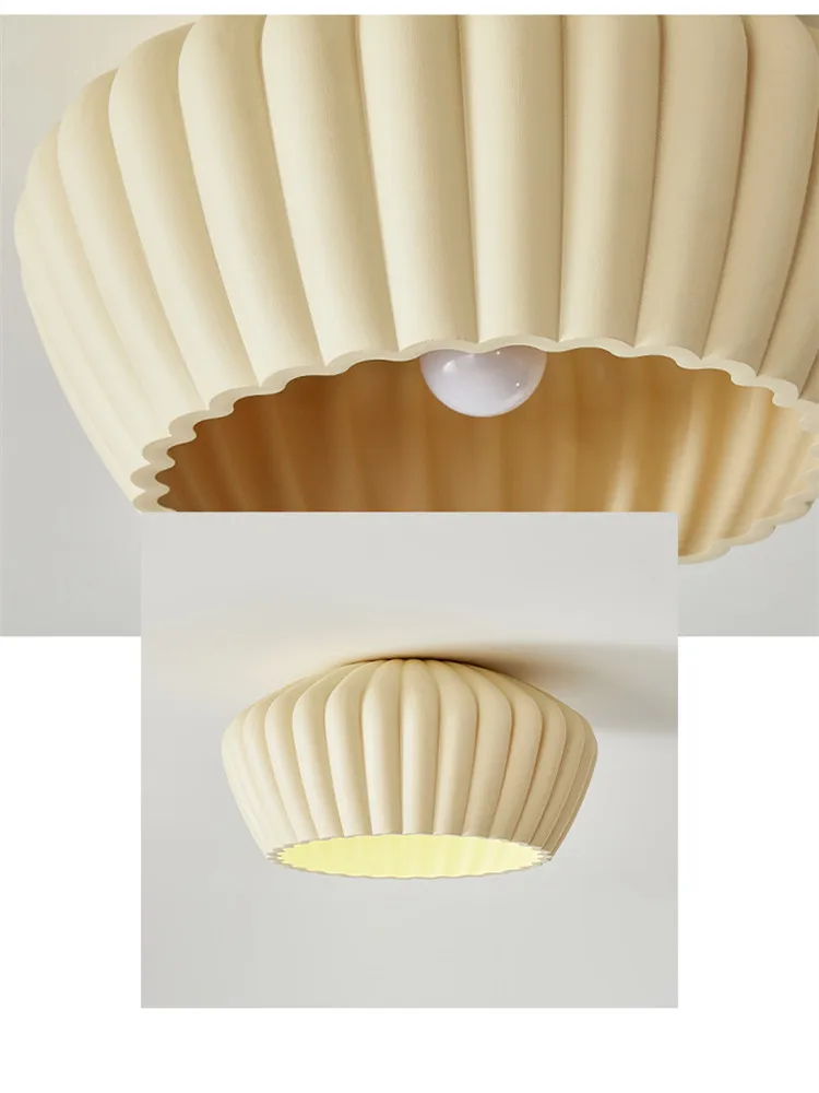 French Cream Wind Ceiling Lamp Balcony Cloakroom Porch LED Ceiling Light Simple Modern Bedroom Corridor Hanging Lighting Fixture