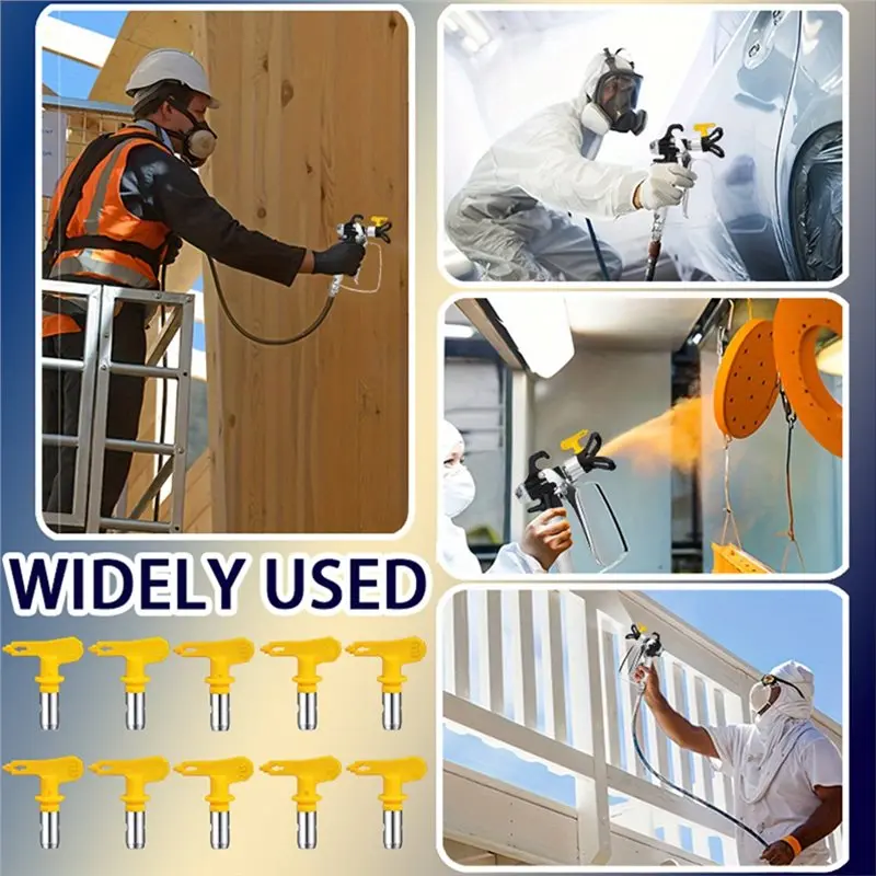 CHCH Rotatable Airless Sprayer Nozzles Set(10 PCS), Includes Tips Sizes 211 213 313 315 411 413 517 515 619 623 For Paint