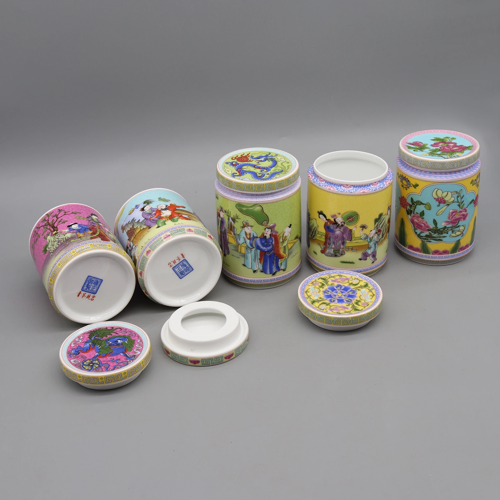 Pot with Paintings, Collectible Ceramics, Canister, Home Decoration