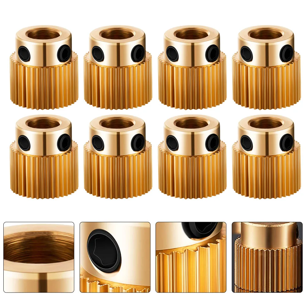 10pcs Extruder Wheel Drive Gear 3D Feed Wheel Printer Brass Filament Drive Gear Efficient Printing Parts