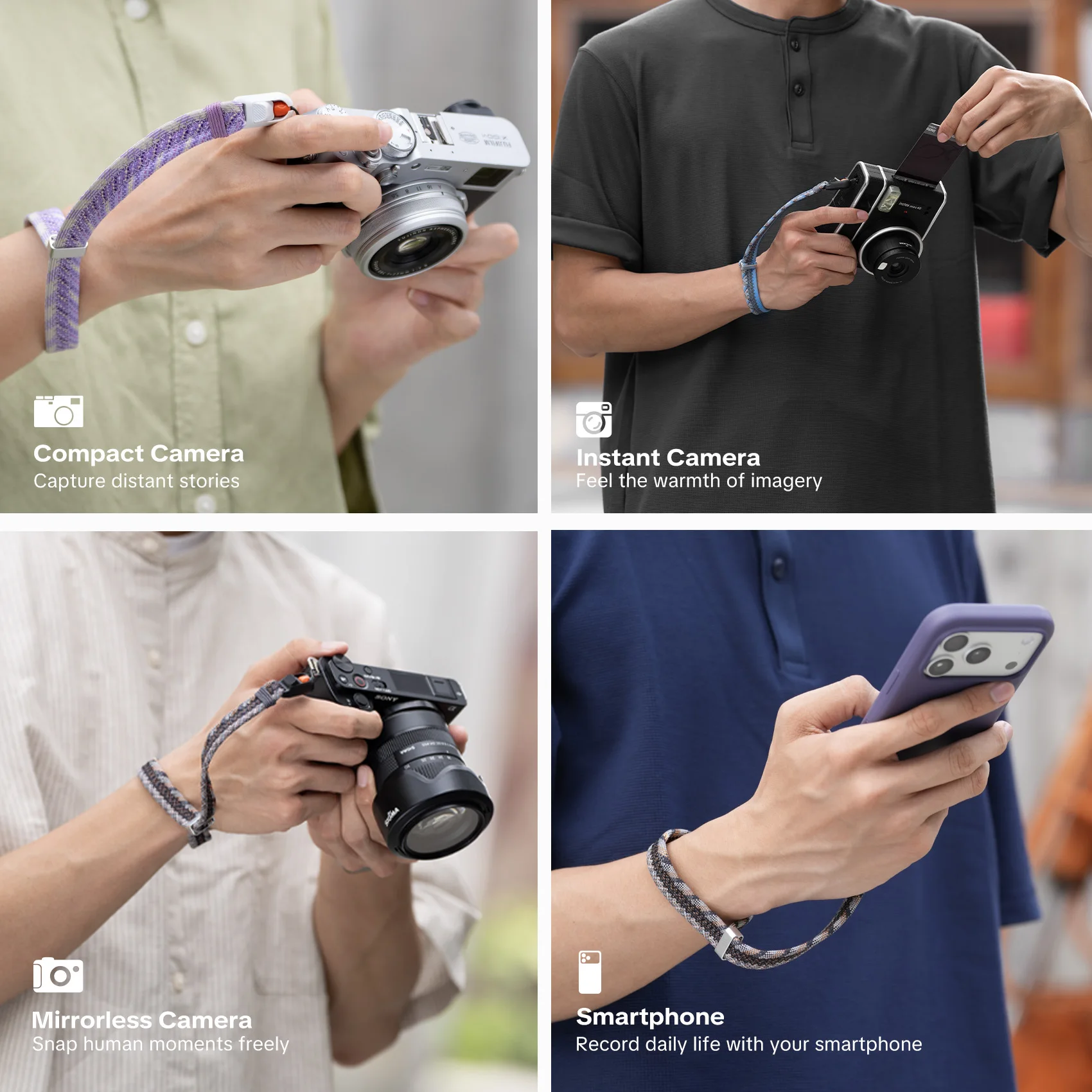 Pasek na nadgarstek do aparatu PGYTECH, cienki pasek z szybkim zwalnianiem, pasek na rękę do aparatu Nikon Canon Sony Olympus DSLR, linka do aparatu — zdjęcie produktu 5