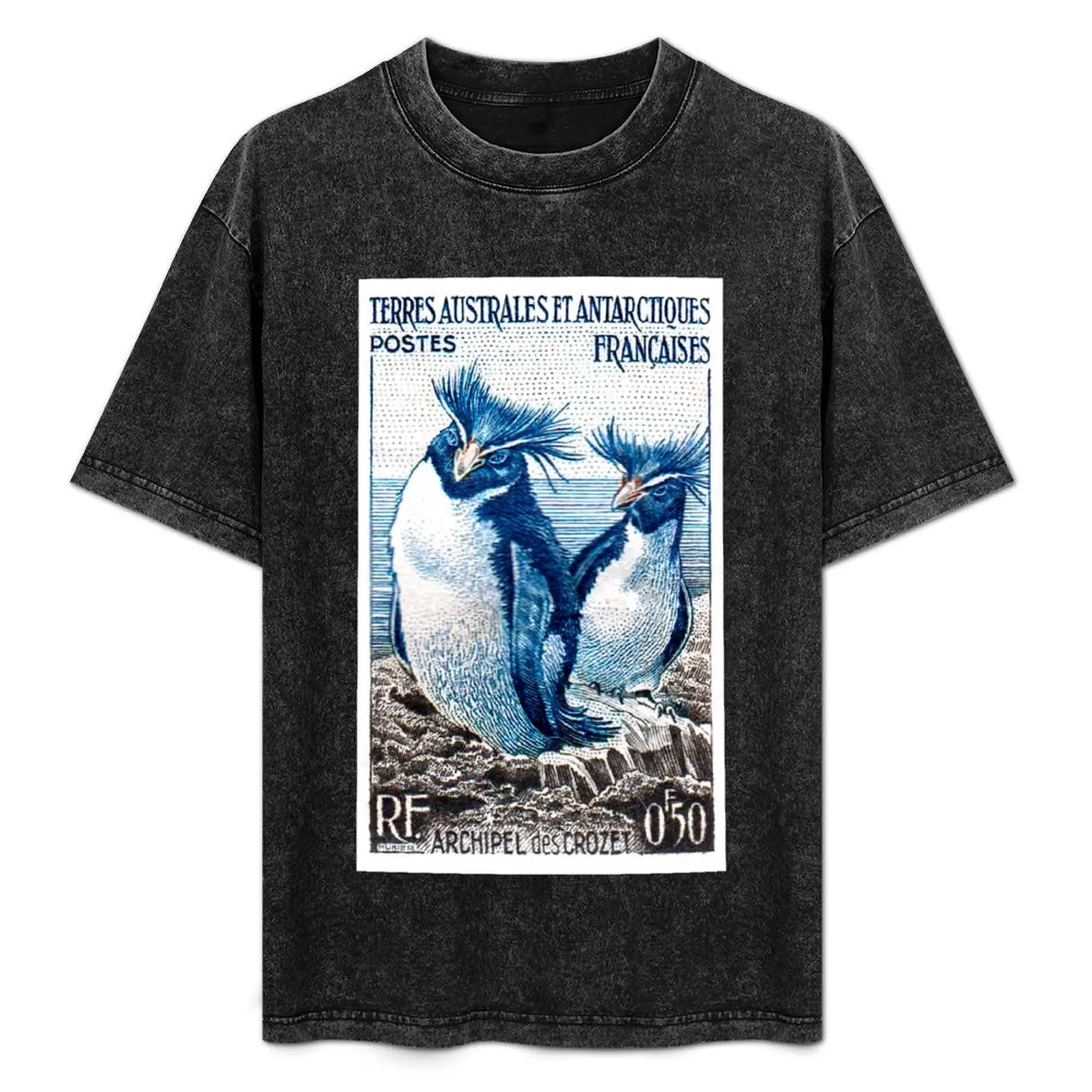 

Vintage 1956 French Southern and Antarctic Lands postage stamp T-Shirt Fashion Simple Casual Tee Shirt