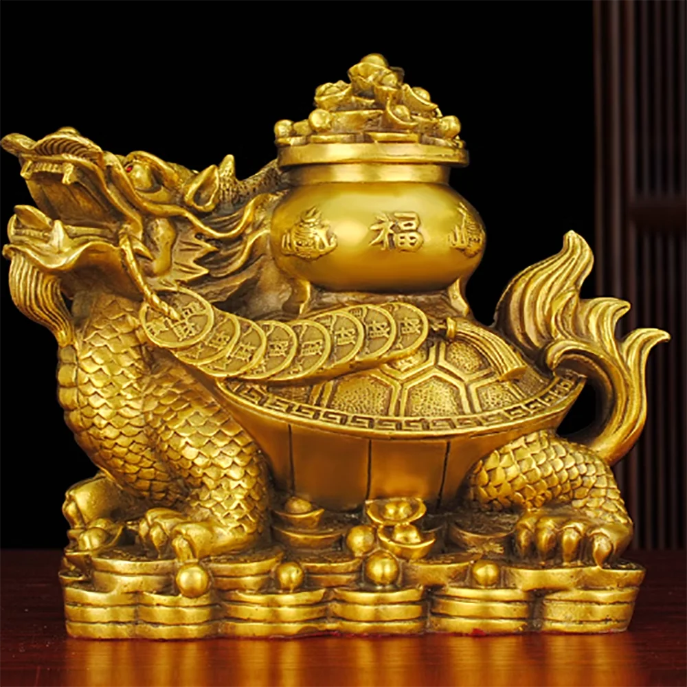 Jubao Basin Dragon Turtle Brass Zhaocai Rui Beast Turtle Baxia Longtou Turtle Shop Home Decoration