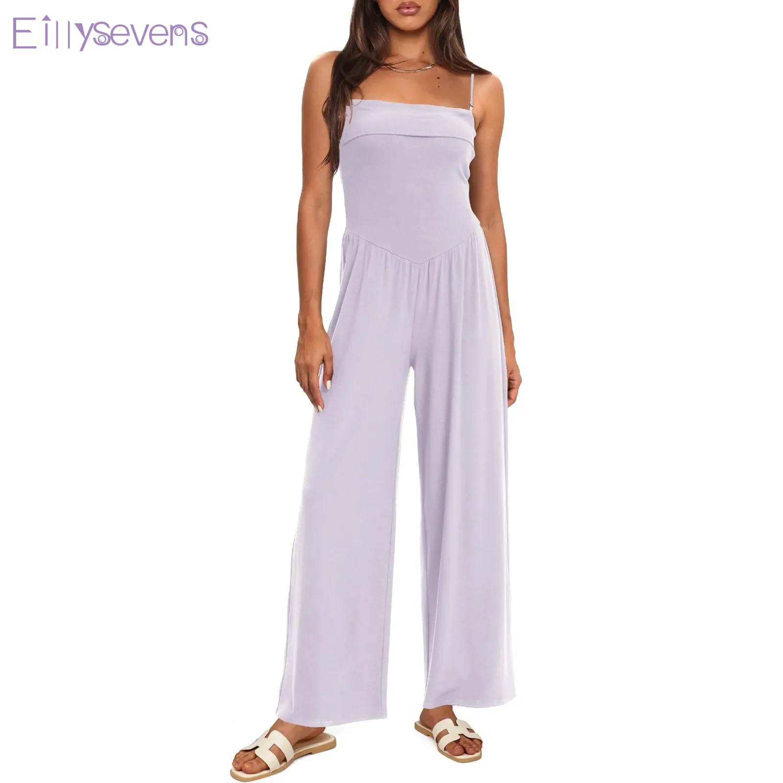 

Women Elegant versatile Rompers Casual one pieces Jumpsuits With Pockets Suspenders Jumpsuit Wide leg pants pantalones de mujer