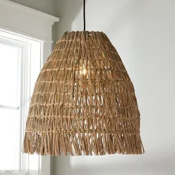 Vintage Rattan Weaving Art Pendant Light Hand-woven Pendant lamp for Living Room Restaurant Loft bedroom Wicker Chandeliers