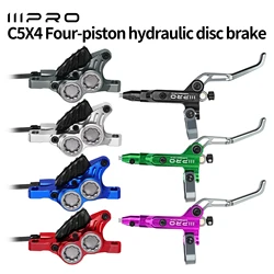 IIIPRO E4 Bicycle Hydraulic Disc Brake 4 Piston MTB Mountain Bike Caliper Oil Brake Pressure Front Rear 800/1550mm Cycling Parts