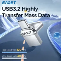 Eaget Mini USB Pen Drive Pendrive 2 in 1 USB Type C&USB A Interface USB Flash Drive 120Mb/s USB 3.2 USB 3.0 Key USB Memory Stick