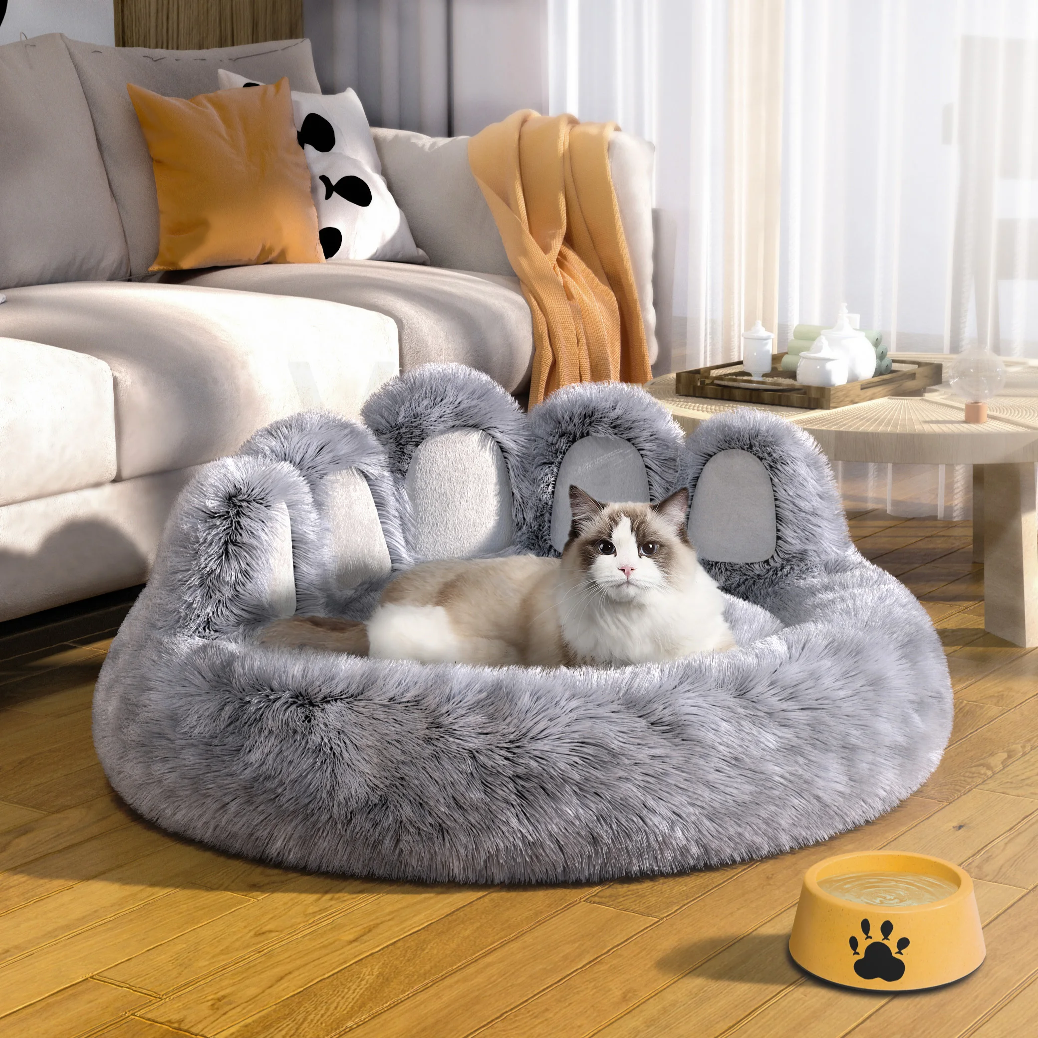 

Super Fluffy Dog Bed PET House Sofa Washable Long Plush Outdoor Large Pet Cat Dog Bed Warm Mat Portable Cat Supplies Donut Bed