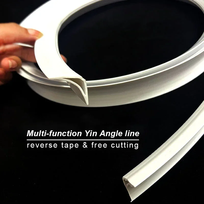 5M Self-Adhesive Decorative Molding Trim Line 3D Waterproof Wall Edge Skirting Sticker for DIY Ceiling Interior Corner Decor