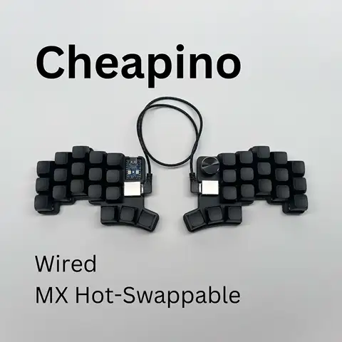 Cheapino V2 Split Keyboard - MX Silent Switches Wired QMK Firmware Vial Ergonomic Mechanical Keyboard Pre-soldered DIY Kit