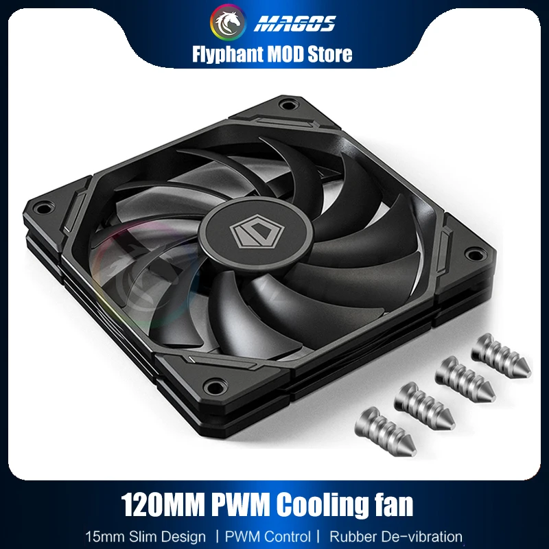 

Корпусный вентилятор 12 см, тонкий вентилятор для водяного охлаждения, 15 мм, 12015, 4-контактный ШИМ, 5 В, ARGB MB SYNC, 2000 об/мин, черный/белый