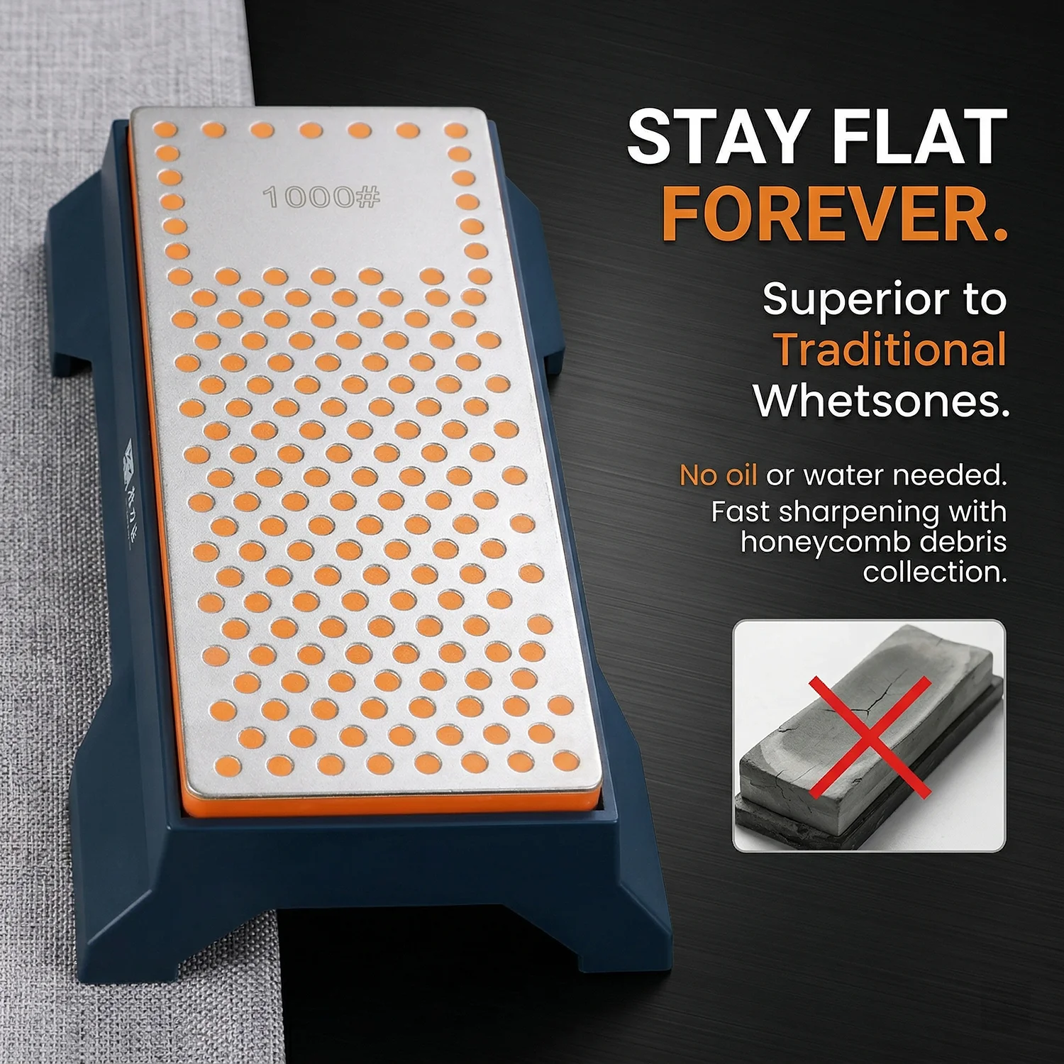 Dual-Sided Diamond Sharpening Stone | Coarse 600 Grit / Fine 1000 Grit | with Box - view 5