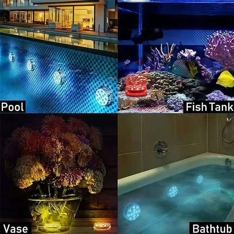 Imagem -06 - Underwater Led Night Light Pool Light Upgrade Submersível Light Ip68 Apto para Vaso ao ar Livre Aquário Lagoa Discoteca Festa de Casamento