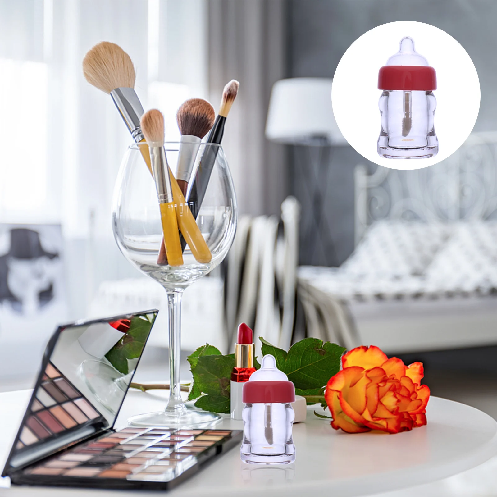 20Pcs DIY Lip Gloss Empty Tubes Baby Bottle Design Clear Lip Balm Containers Safe Lightweight Reusable for Custom Lipstick