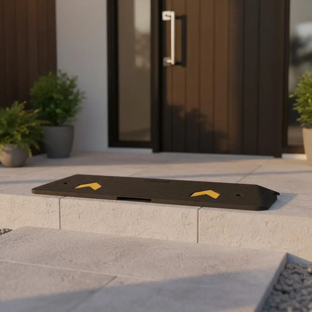 

Резиновый порожек для дверей высотой 1 дюйм, для дверных проемов и порогов, грузоподъемность 33069 фунтов, текстурированная поверхность, прочный материал, высокая производительность.