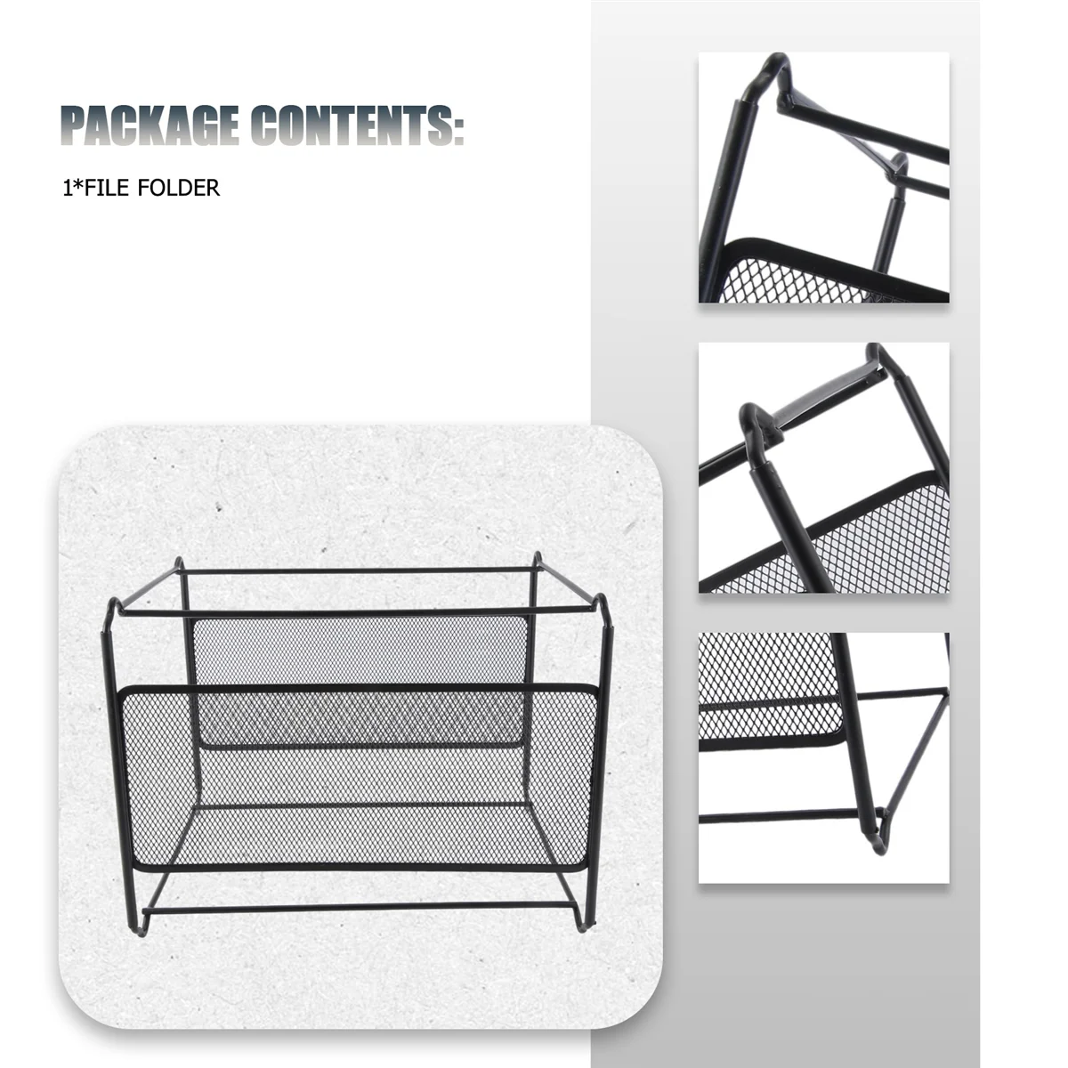 Gfc-A4 메쉬 금속 파일 주최자 상자 교수형 파일 폴더 상자 데스크 스토리지 홀더 선반 홀더 사무실 홈 스토리지