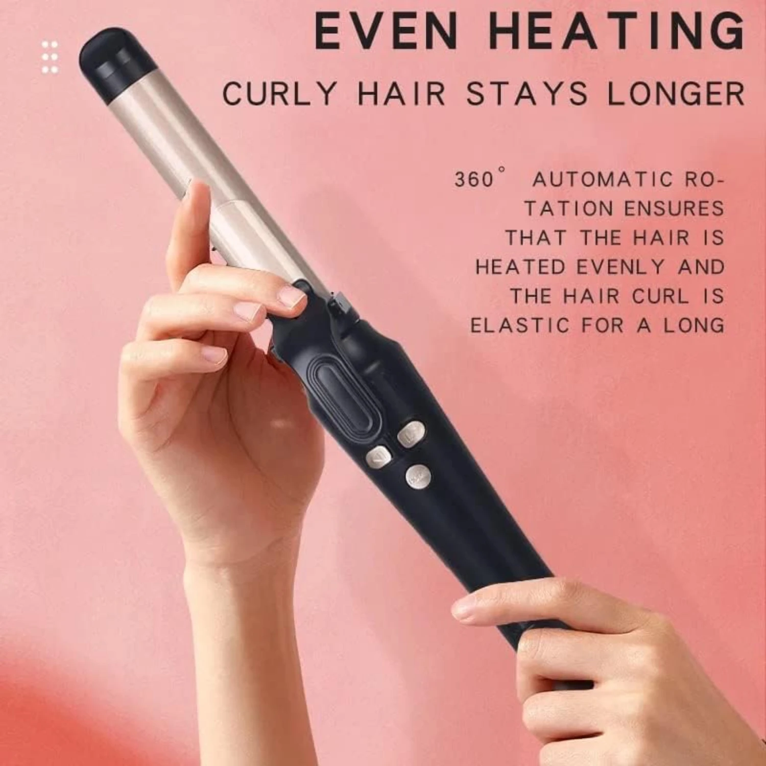 Effortless and Professional 1 Inch Ceramic Hair Curling Iron with Fast Heating - Featuring Advanced Anti-Scald Technology, 4 Adj