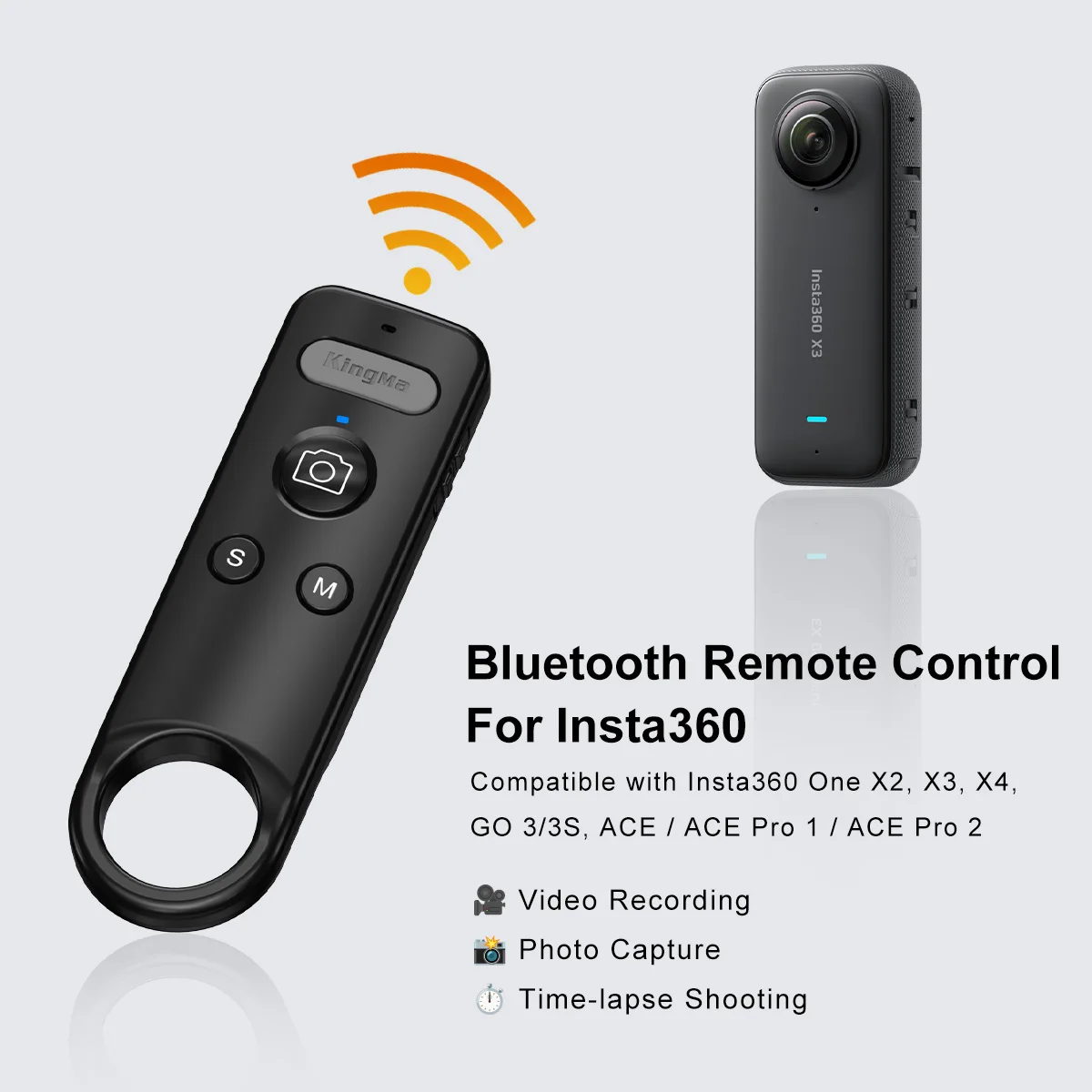 �y�Z�[�����zInsta360 X5 X4 X3 X2 Insta 360 Ace Pro 2 GoPro 13 12�p Bluetooth�����R���A�ʐ^�B�e�p�V���b�^�[�����[�Y�{�^���R���g���[���[