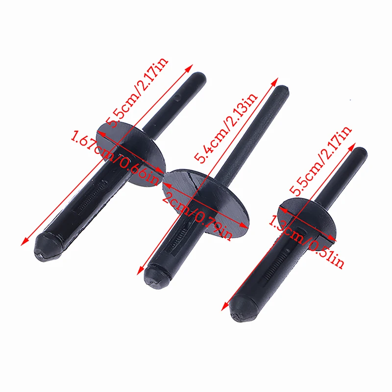 10Pcs Black Plastic Rivet Clip Retainer Fastener Blind Rivets Head Break Mandrel Blind Nail Rivets For Auto Accessories