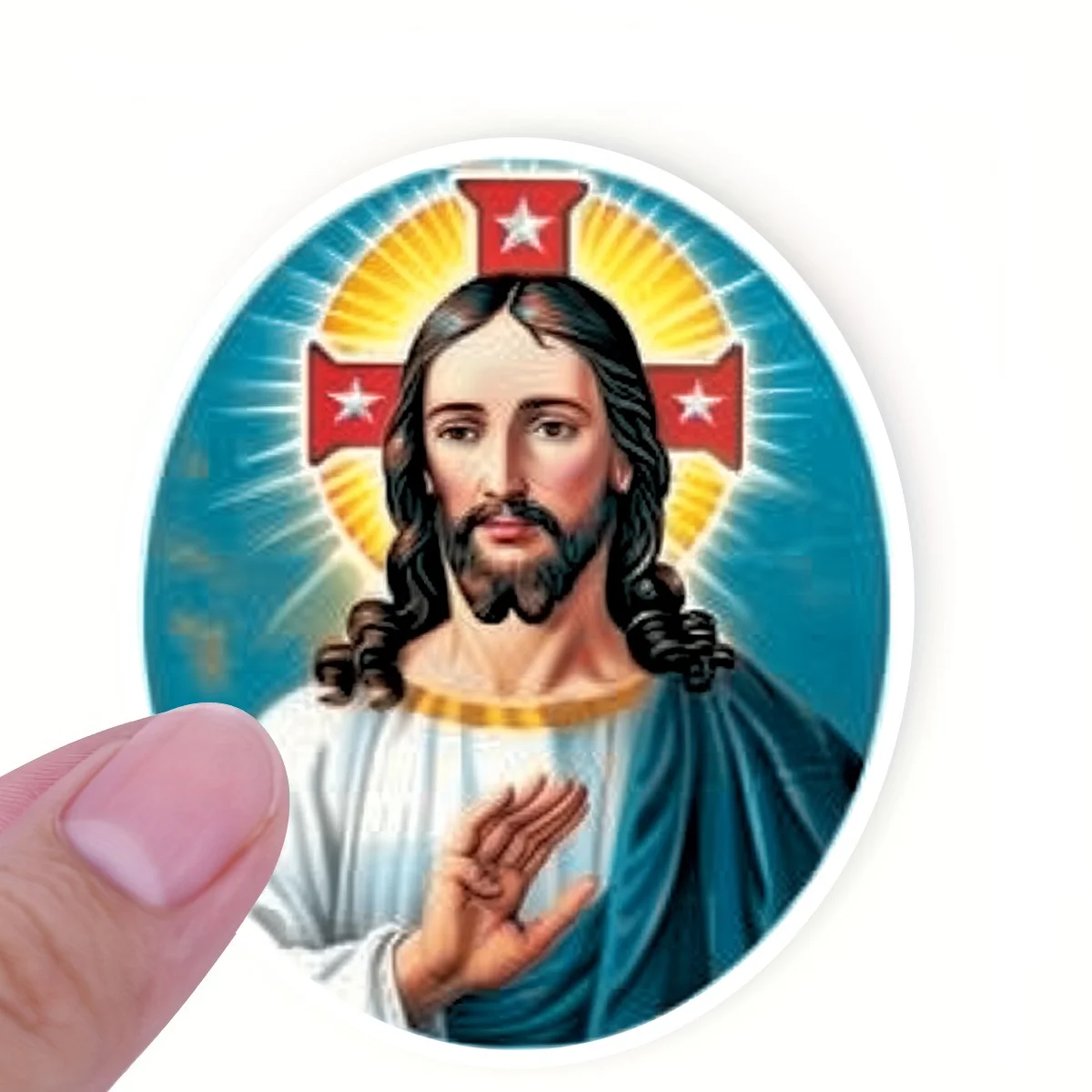 500pcs 1in Jesus Christ religious stickers 10 Unique Patterns, Aesthetic Decals for Scrapbooking Cards, Envelopes laptop