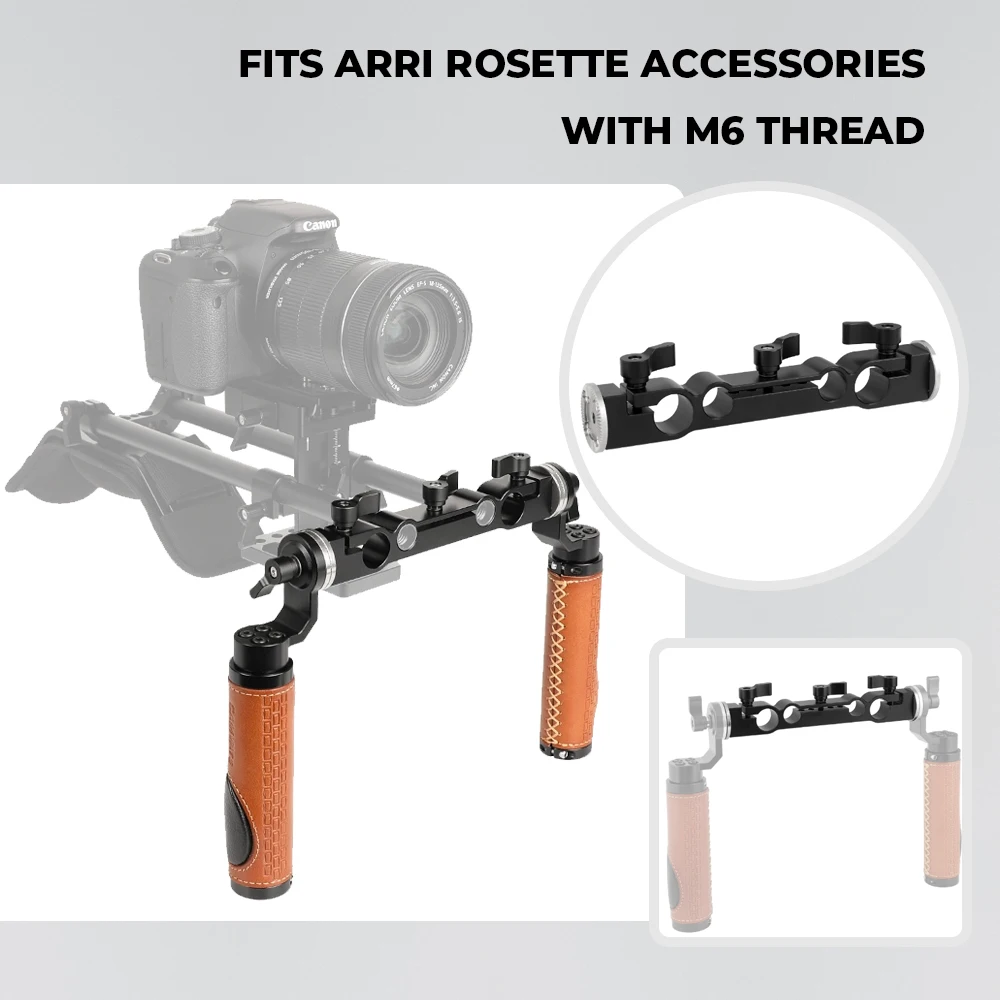 CAMVATE 15mm & 19mm Dual-Port Rod Clamp for DSLR