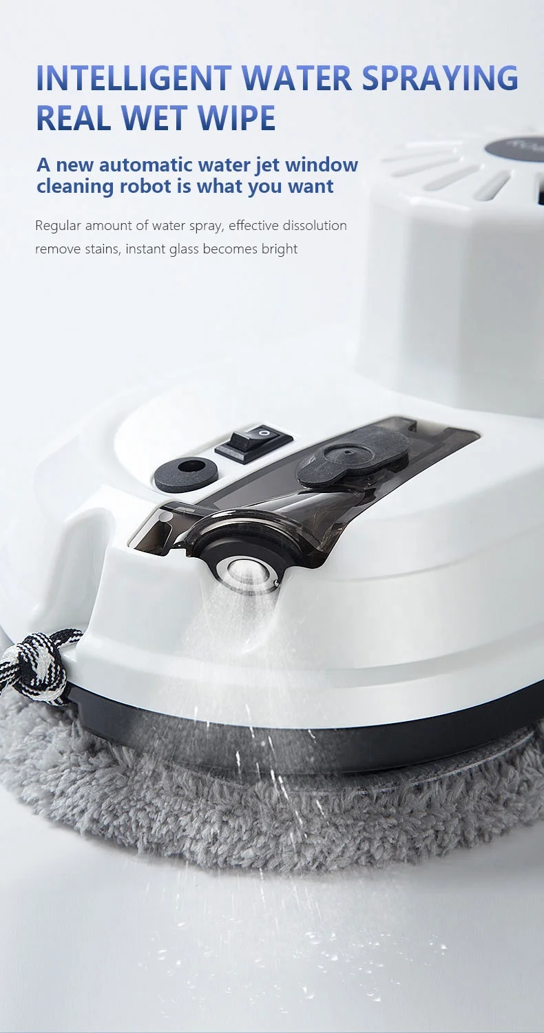 Robot limpiador de ventanas magnético con pulverización de agua inteligente completamente automático