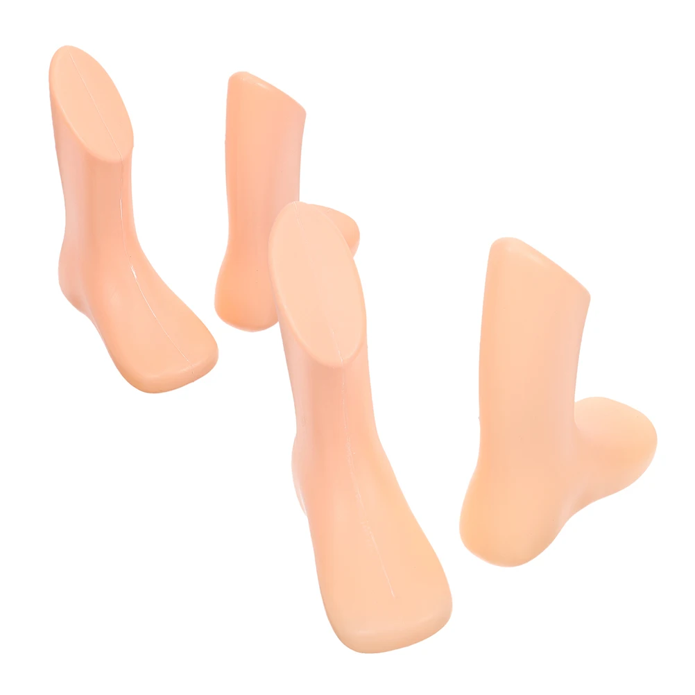 

4 Pcs Baby Foot Mold 14CM Hollow Skin Color Display Stand for Toddler Shoes Socks Model Mannequin Storage Durable