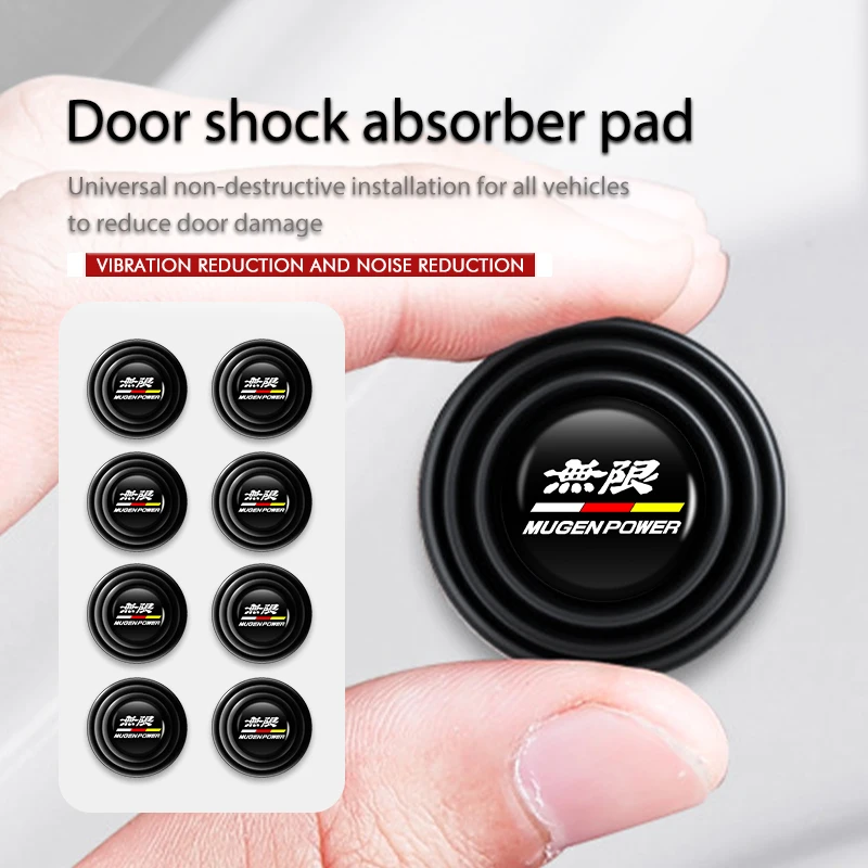 Almohadilla antigolpes para puerta de coche Honda, almohadilla amortiguadora, almohadillas de silicona, accesorios Mugen CITY Insight CIVIC Vezel CR-V Si RR CITY