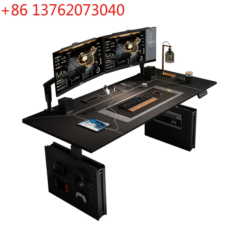 

Электрический подъемный стол. Офисный настольный стол с ящиками для хранения.