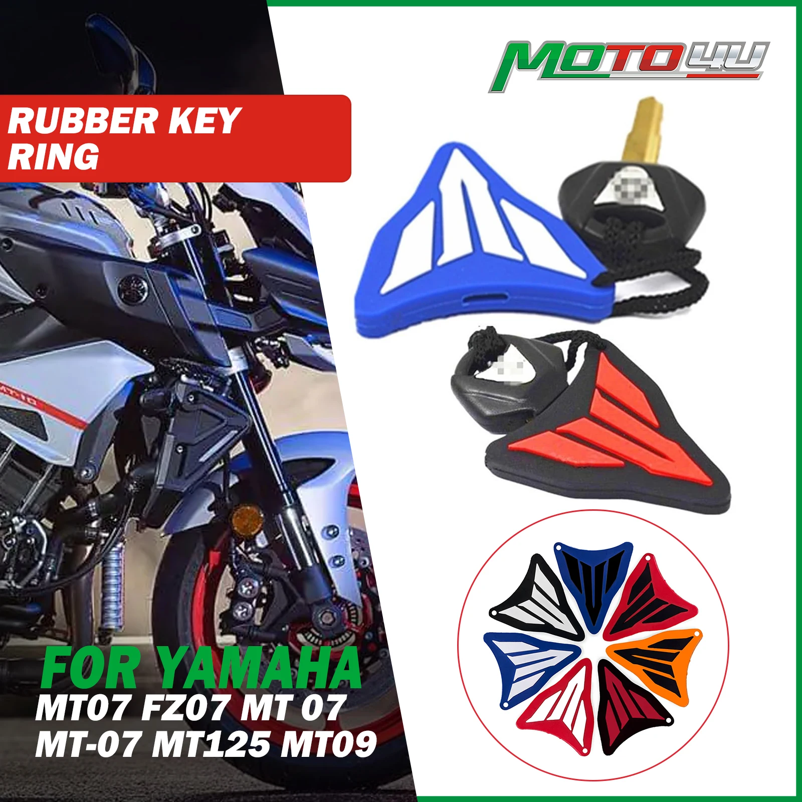 1PC Rubber Waterproof key ring Key Chain Keychain Key Cover For Yamaha MT07 FZ07 FZ 07 MT-07 MT125 FJ09 MT09 MT 09