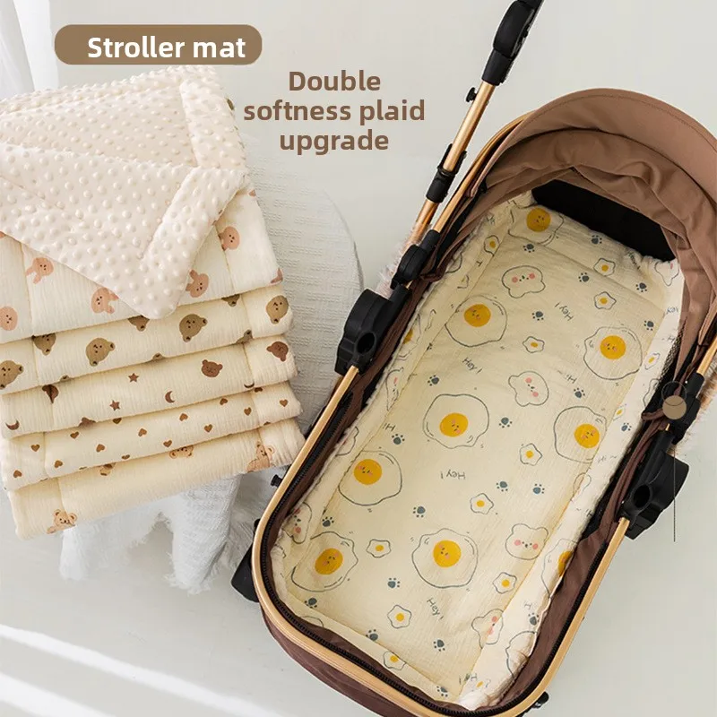 

Baby Stroller Cushion Soft and Comfortable Baby Thick Cartoon Bear Cotton Stroller Cushion Baby Bed Stroller SeatAccessories