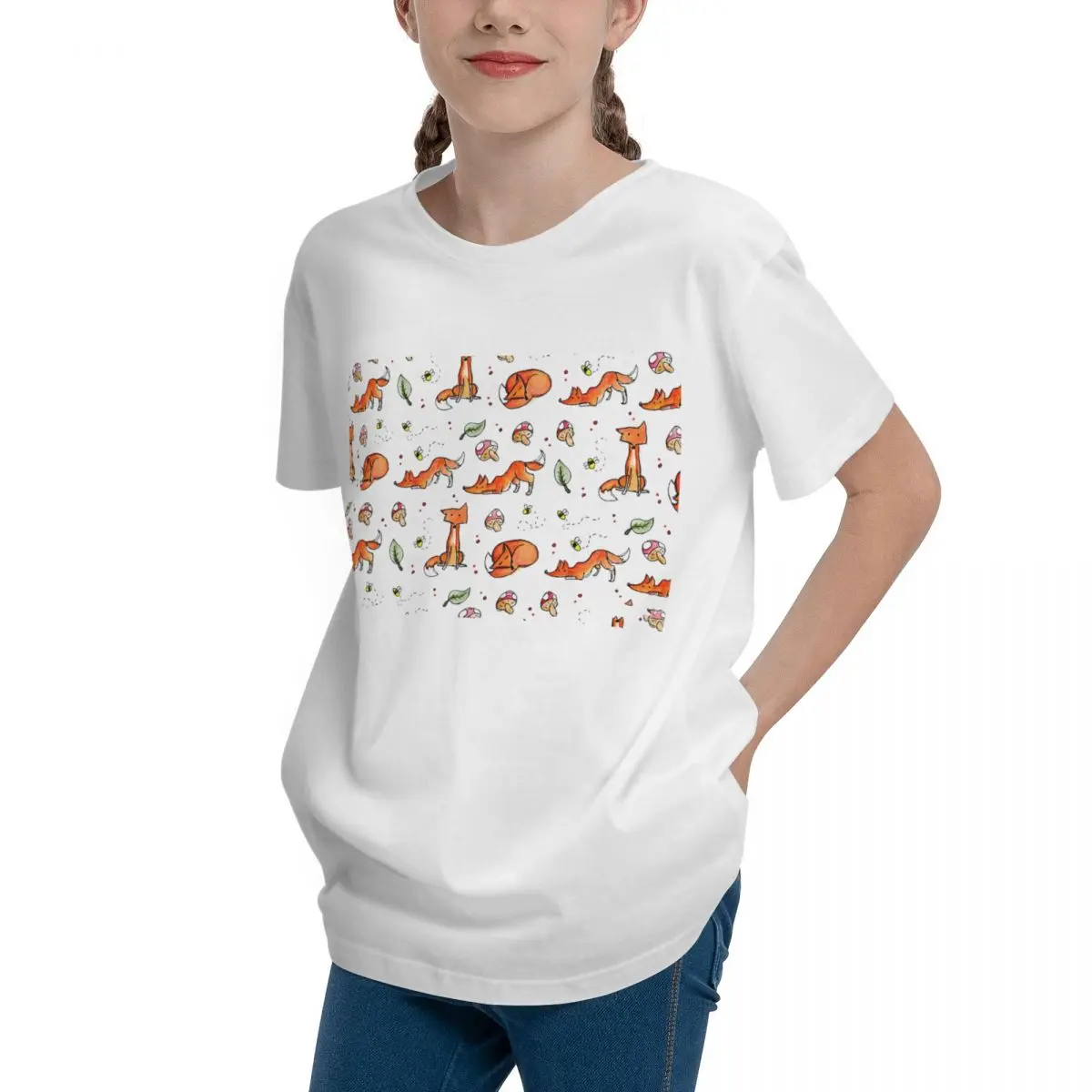 Retro Foxes And Bees Mask For Sale Teeanger Basic Short Sleeve T-Shirt Top tee Graphic Vintage High grade Fitness Sarcastic