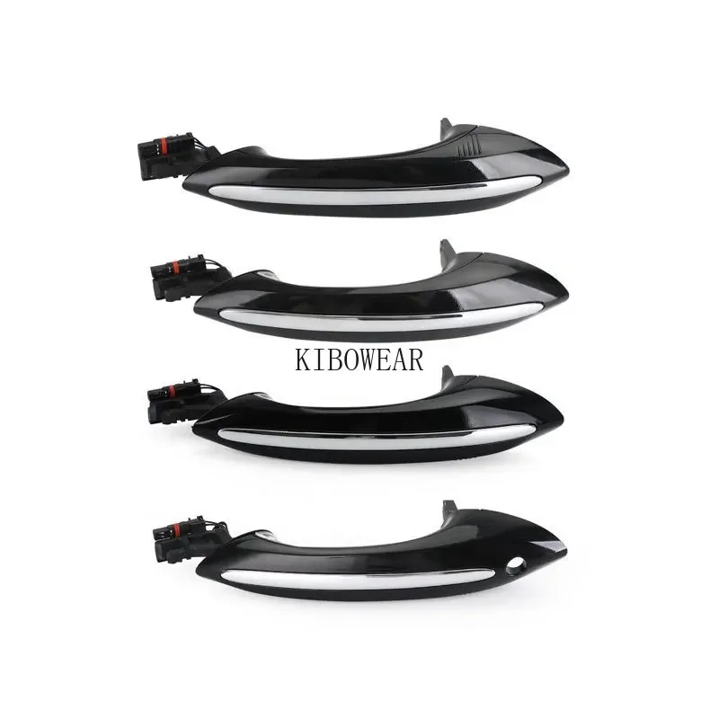 4pc Black Outer Door Handle Set PKE For BMW 5 6 7 Series ER F07 F10 F11 F06 F12 F13 F01 F02 51217231931 Comfort Access Replace