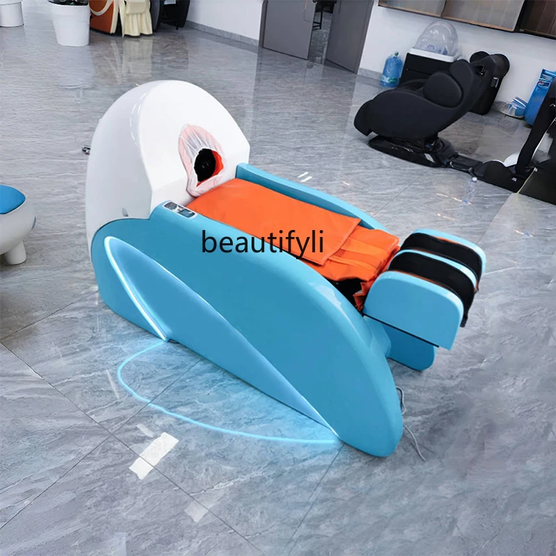 Automatic intelligent electric massage shampoo bed barber shop water circulation head treatment fumigation