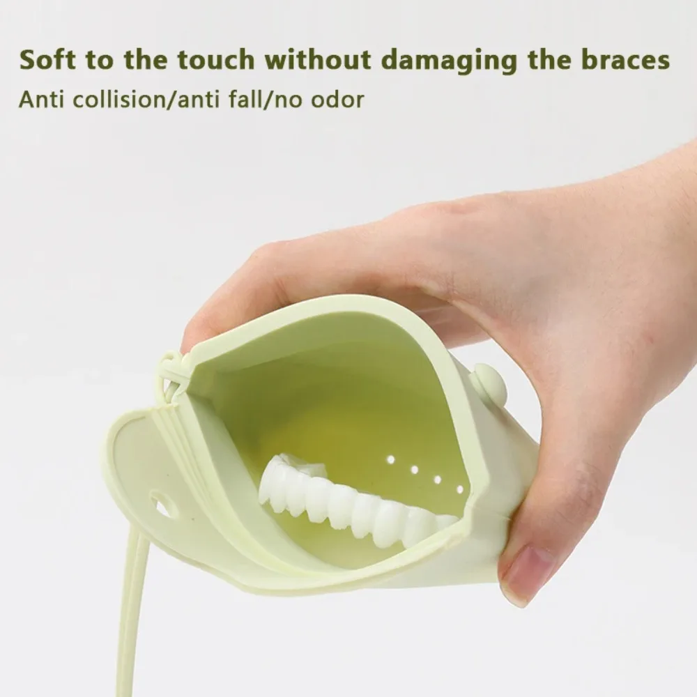 New Sealed Dental Denture Case Silicone Anti Scratch Mouth Guard Container Portable Retainer Storage Box Dental Denture