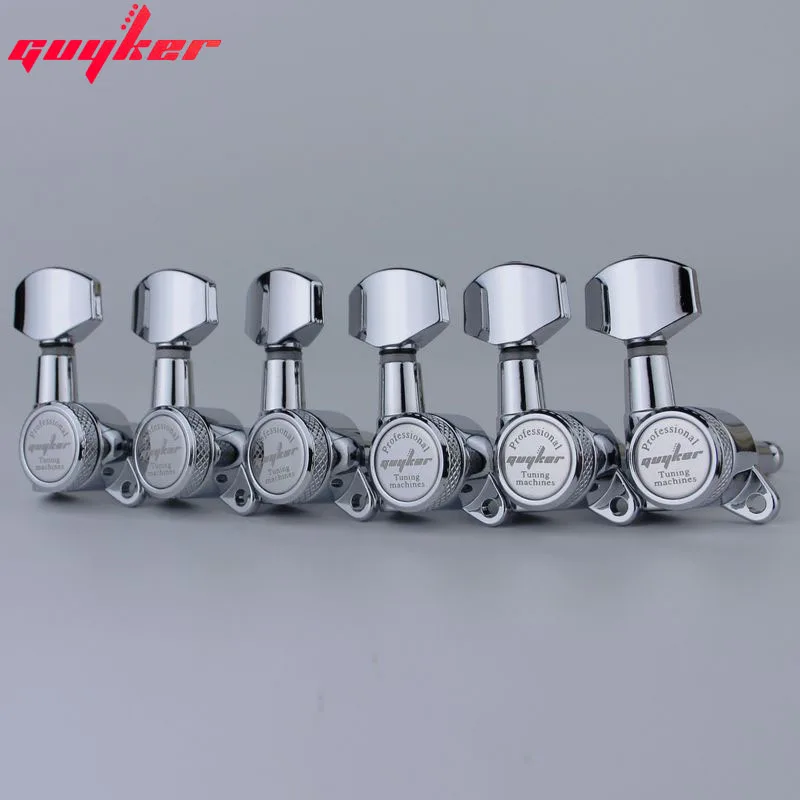 1 Set GUYKER Chrome Locking Guitar Machine Heads Tuners Gear Ratio 1:18