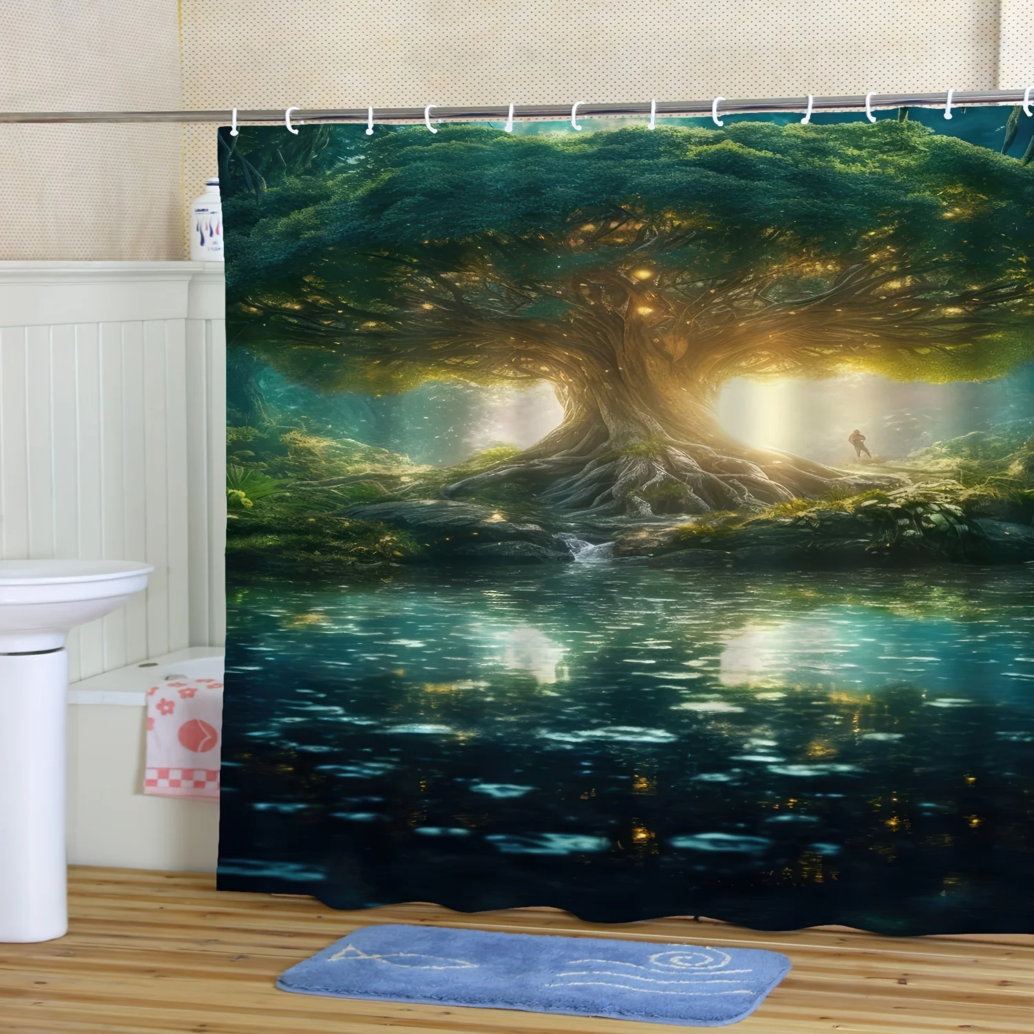 

Занавеска для душа Magical Tree Lake, полиэстеровая, с принтом, для ванной комнаты, декор в стиле фэнтези, природа, домашний декор, стиль спокойного леса