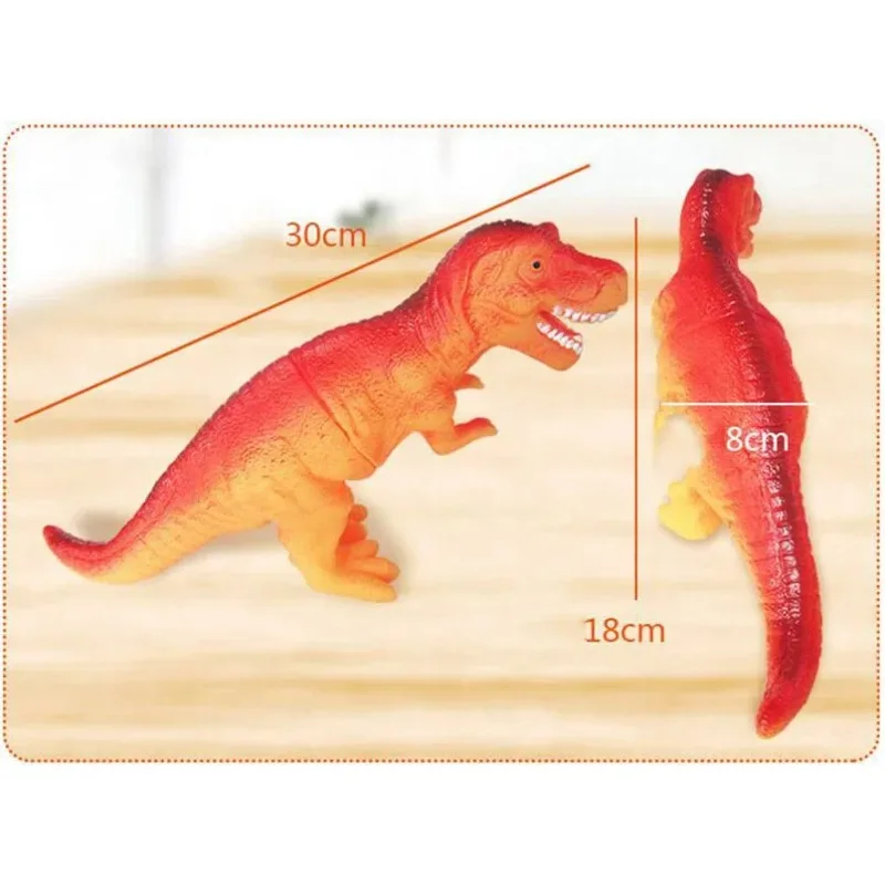 Pet Puppy Dog Cat Dinosaur Toy Cleaning Teeth Squeak Playing Chewing Sound Toy Squeaker Squeaky Training Interative Rubber