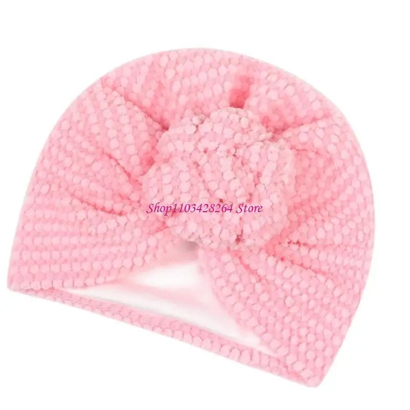 Miękka czapka dla niemowląt Ciepłe i delikatne czapki dziecięce z pulowerem o elastycznym kroju i modne, zakurzone, elastyczne