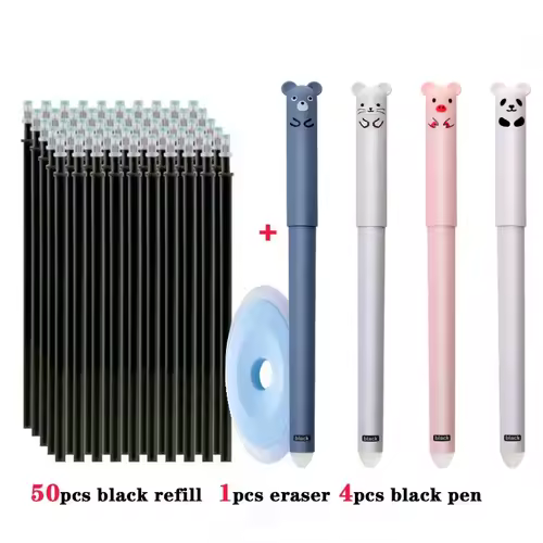 55pcs/lot Erasable Gel Pen 0.5mm Refill Rod Magic Ink Erasable Pen Washable Handle Office School Writing Tools Kawaii Stationery - Image 13
