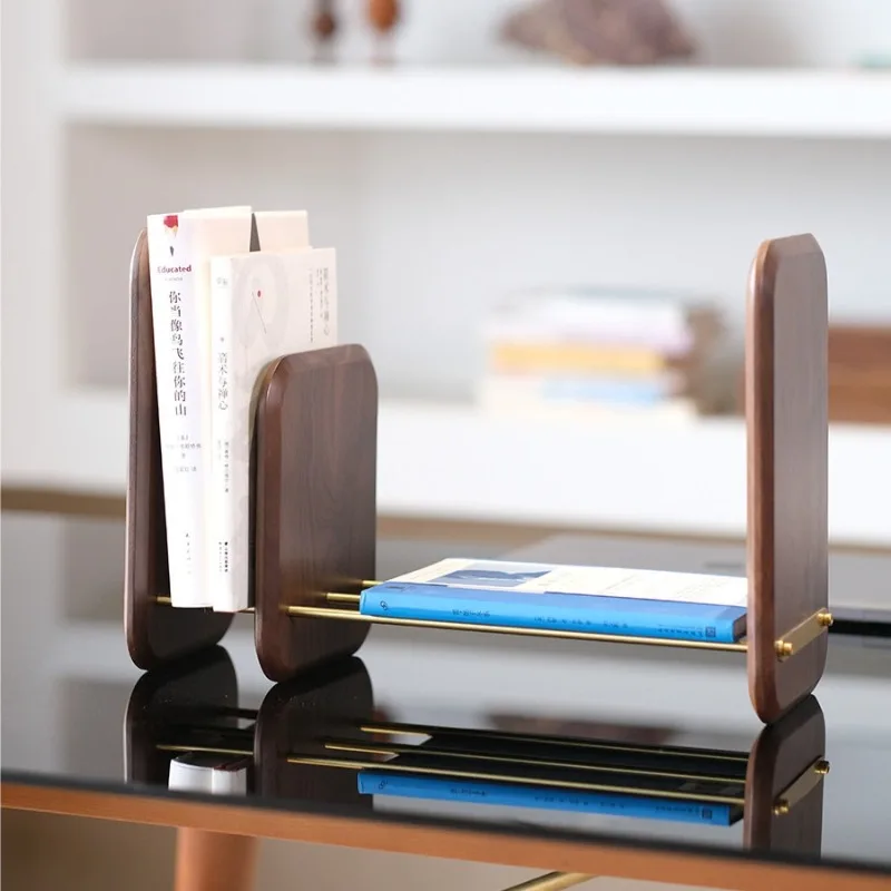 Black Walnut Bookstand, Desk Tabletop Storage Rack