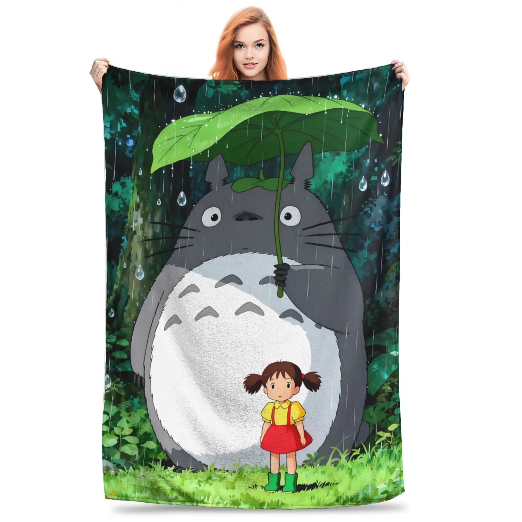 1PC home Cutecore Room Decor Anime My Neighbor Totoros Blanket Throw Blanket  Novelty Warm Blanket All Season