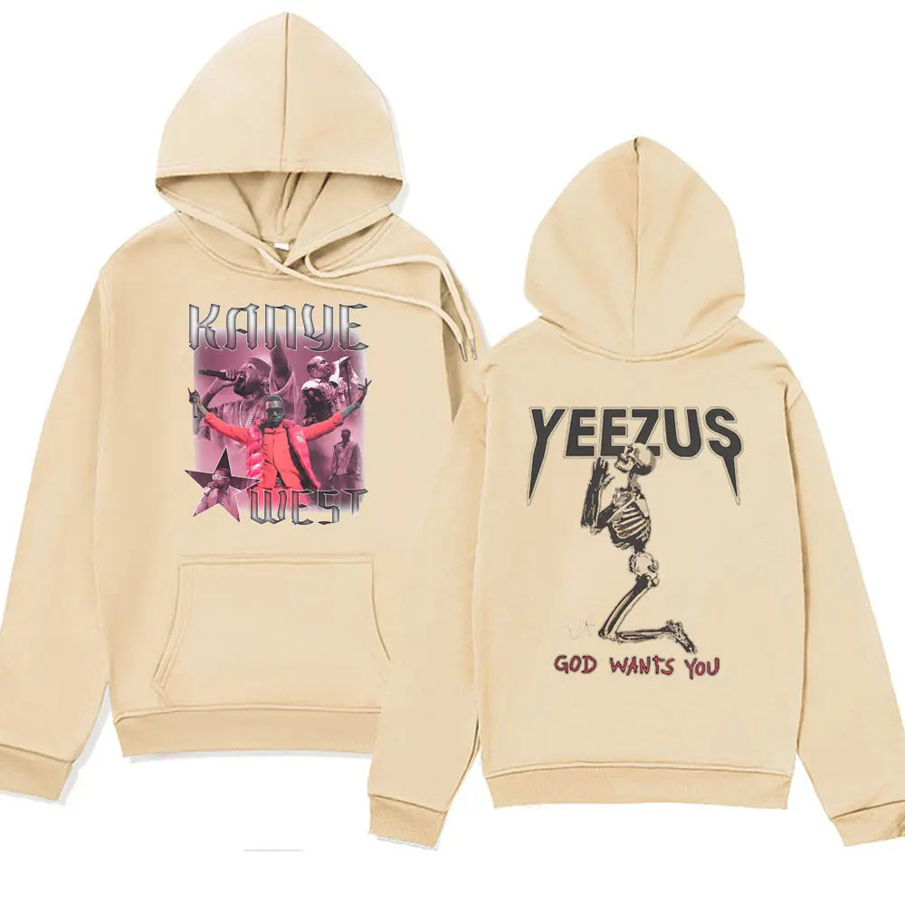 Hot Sale Rapper Kanye West Yeezus Vintage Hoodies Men Women Clothes Hip Hop Style Sweatshirts Oversized Streetwear Hoodie Tops