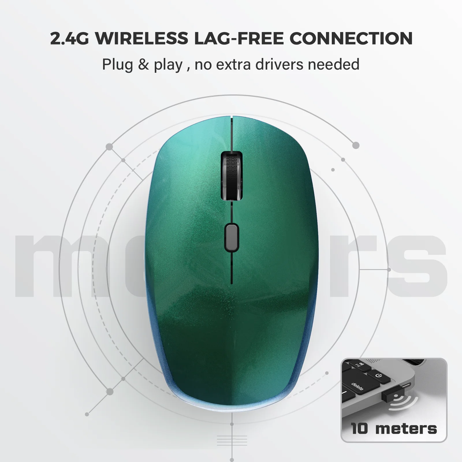 Ultra-Thin Backlit Wireless Mouse Silent Mouse for Laptops Desktops and Tablets - 2.4G and Bluetooth Dual-Mode Rechargeable