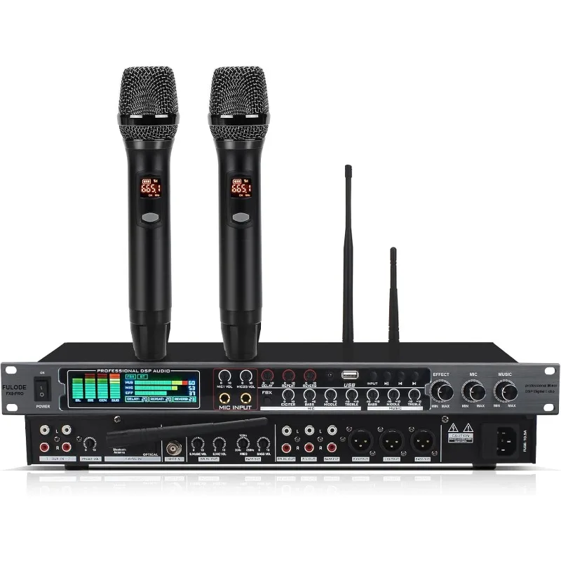 FX8-PRO Professional KTV Wireless Microphone, Digital Pre-Stage Effector, Karaoke Sound Audio