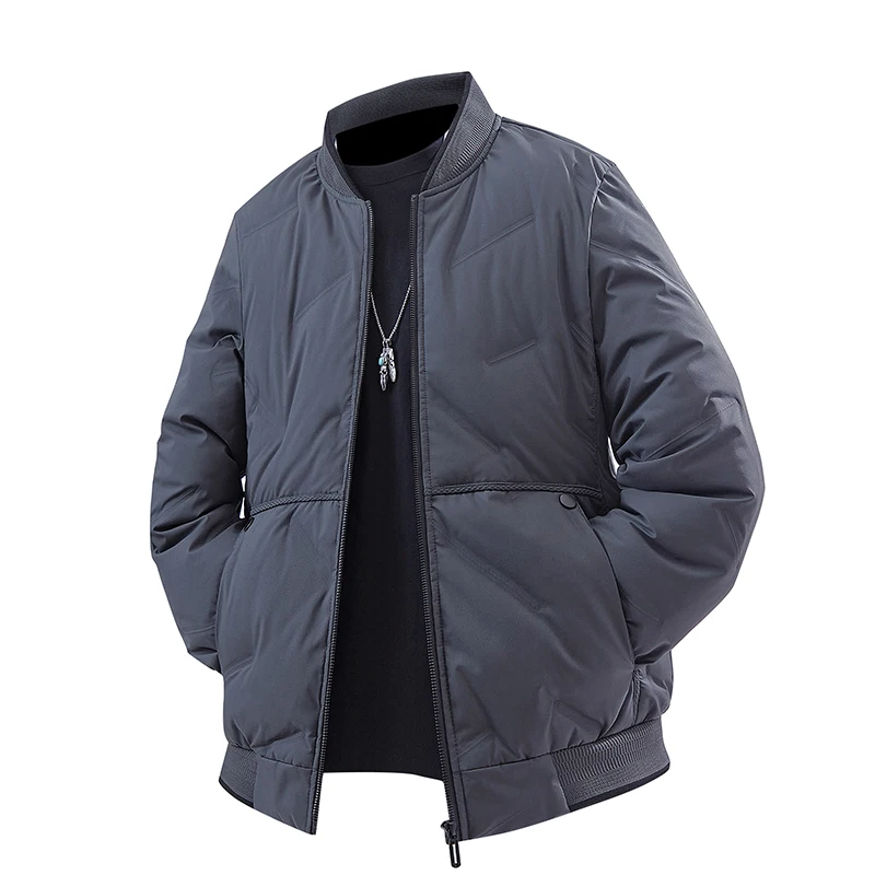 

Lightweight Down Jacket for Men in Winter Loose Baseball Collar Jacket Casual Short Long-sleeved Thick and Warm Duck Down Coats
