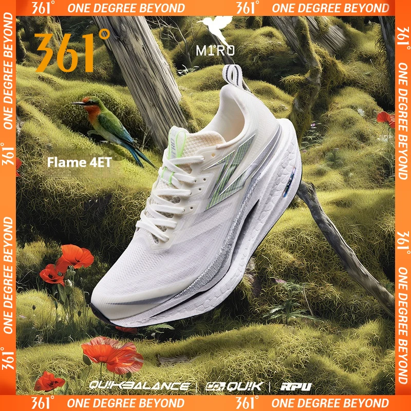 361 Degrees Flame 4 ET Men's Running Shoes Racing Marathon Rebound Breathable Cushioning Male Sneakers 672612223