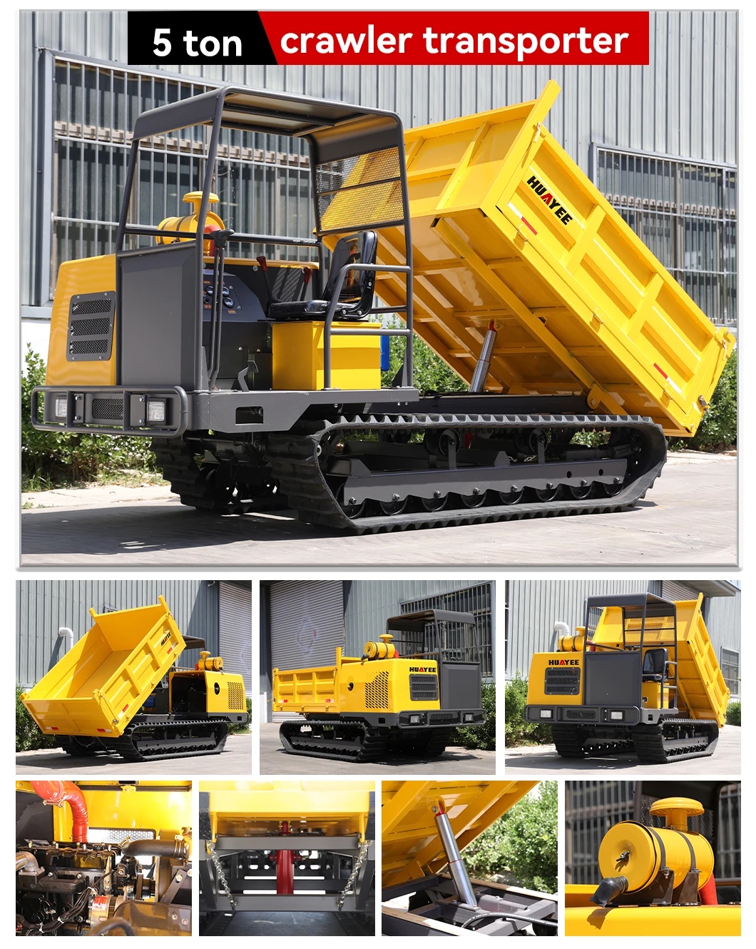 Kostenlose Lieferung. 4-Tonnen-Berg-Raupen-Kleinwagen, Transporter, Mini-Muldenkipper, 3-Tonnen-automatischer Muldenkipper, kann individuell angepasst werden – Detail 12